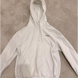 H&M Basic White “Love” Oversized Hoodie